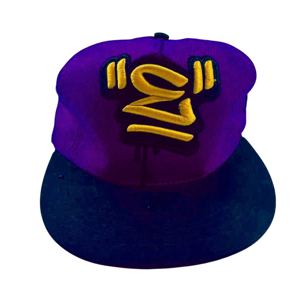 Electrobase Snapback Hat Purple Black Graffiti Style Cap Kids/Youth Size M